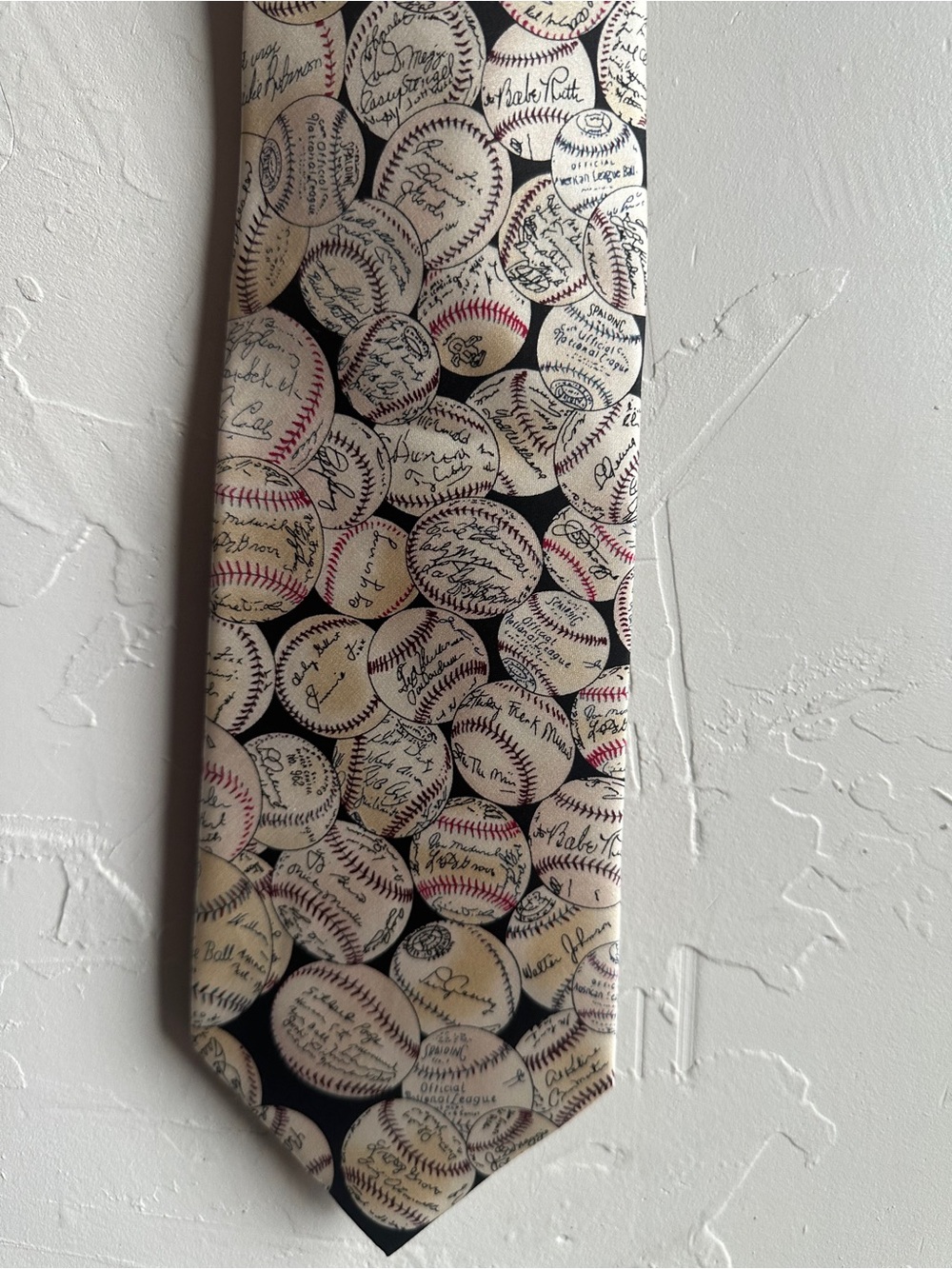 Museum Artifacts Baseball Signature Print Silk Necktie 1902-1939 MLB Novelty Tie